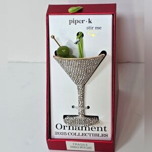 Piper K Martini Stir Me Blin Ornament 2025 Collection Nwt